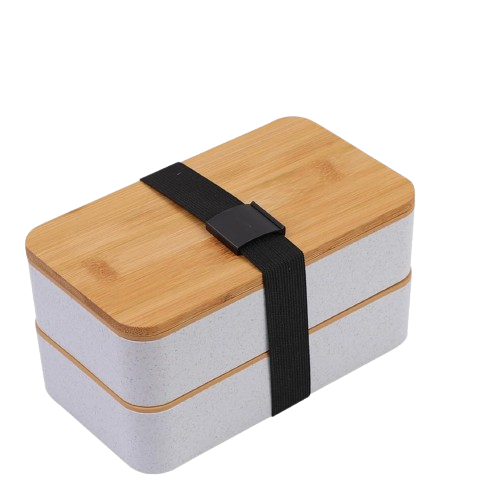 Lunch Box Reutilizável com Tampa de Bambu